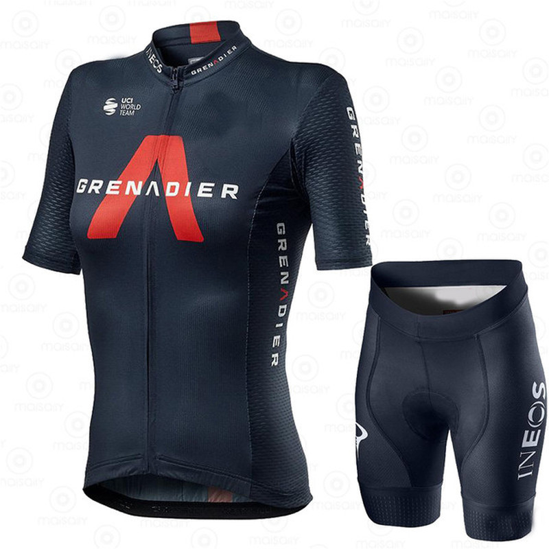 Ineos Grenadier Women's Cycling Jersey Bộ quần áo đạp xe mùa hè Bộ quần áo xe đạp thoáng khí. Color: 1 Size: L