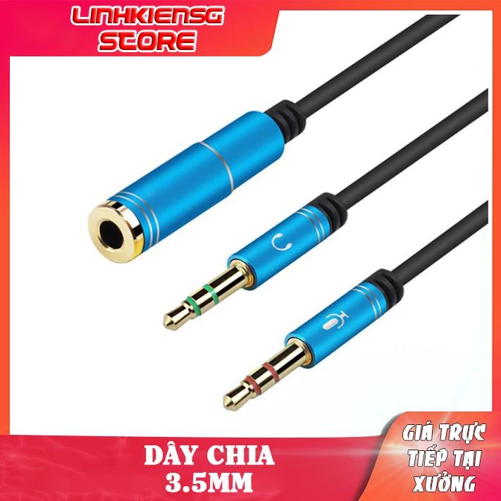 Dây chuyển 2 đầu 3.5 audio và Micro ra 1 đầu 3.5 cho PC laptop