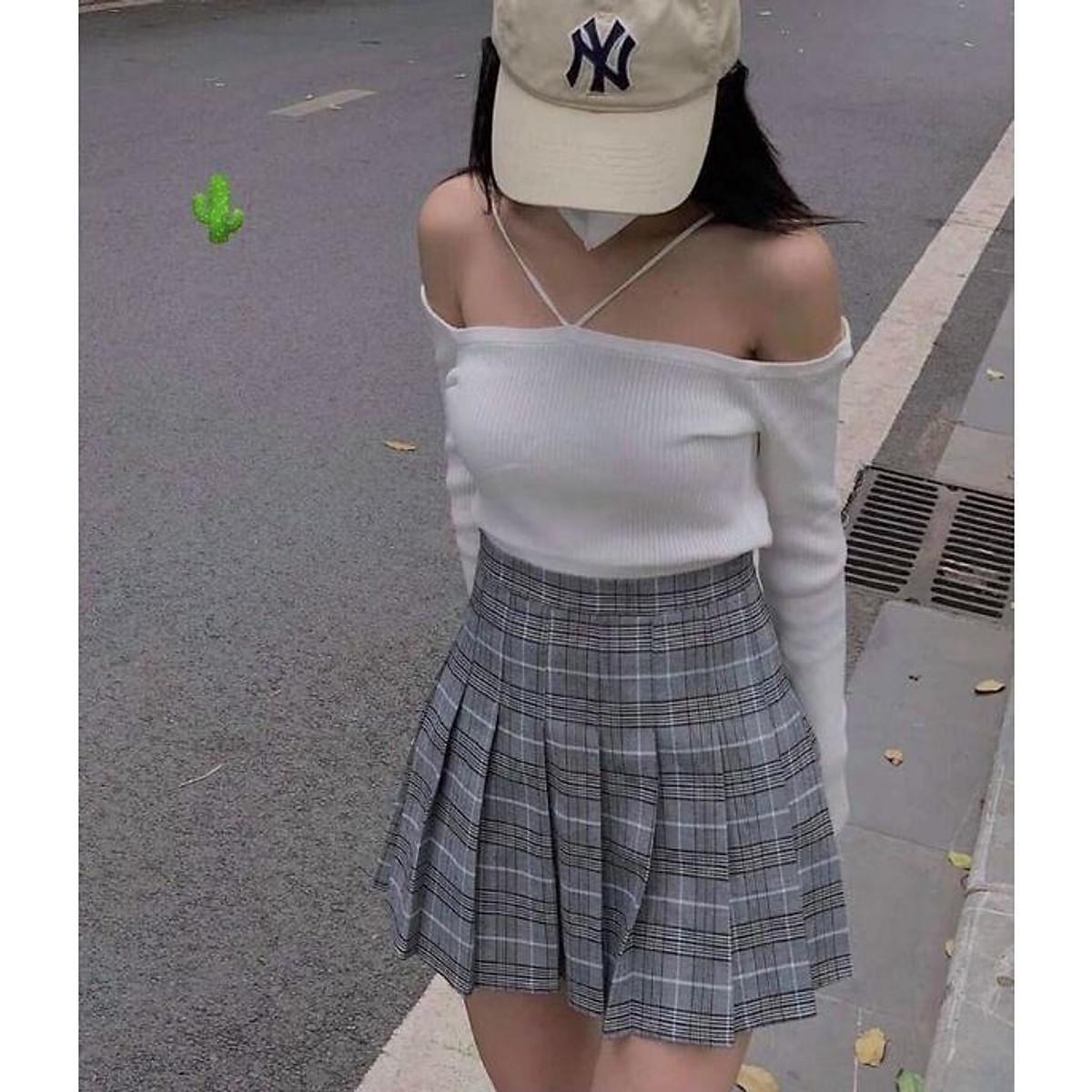 Áo trễ vai tay dài dây yếm xinh aloha
