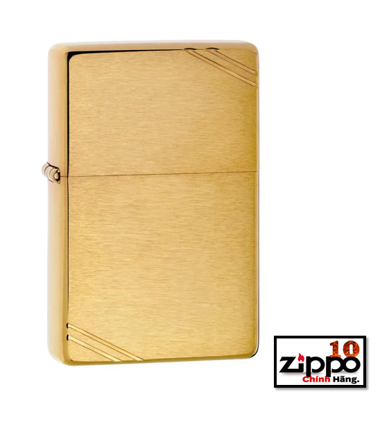 Bật lửa Zippo 240(vàng nhám góc) Vintage Brushed Brass- Chính hãng 100%