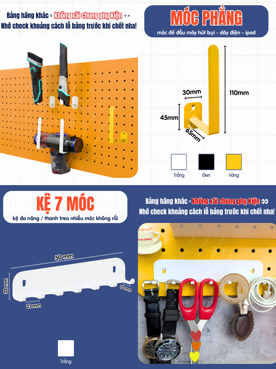 Hộp đựng bút kim loại - Phụ kiện bảng Pegboard