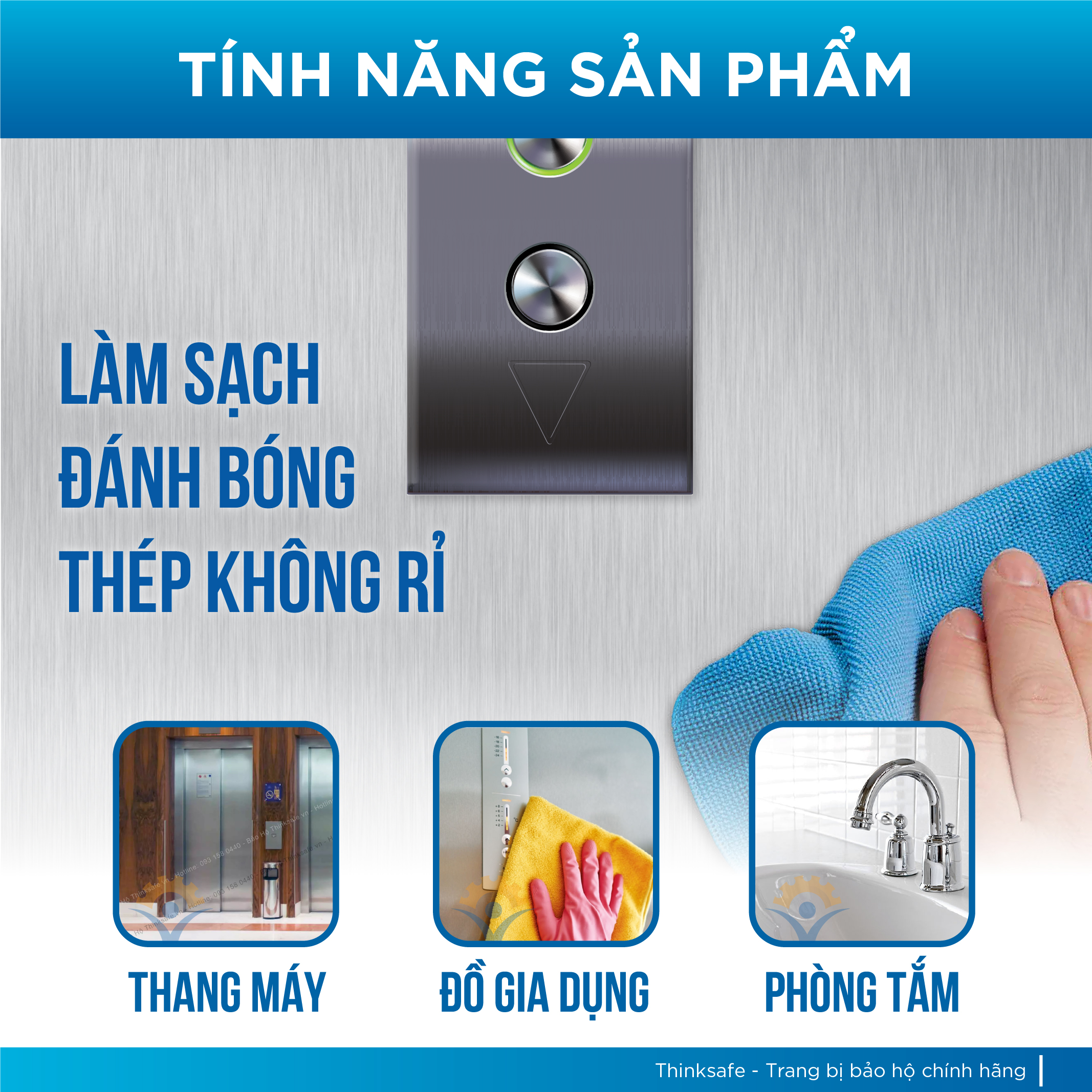 Chất tẩy rửa và đánh bóng thép Inox 3M - Stainless Steel Cleaner & Polish 126080 - Chai tẩy rửa đánh bóng làm sạch thép Inox