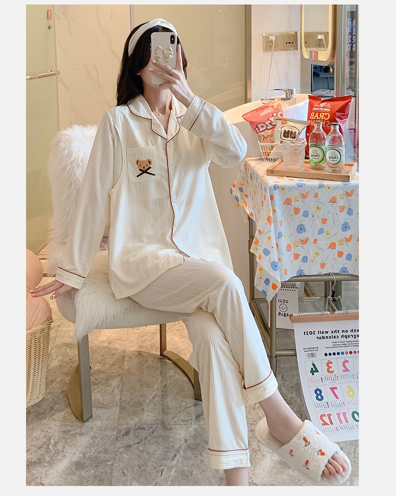Bộ Đồ Bầu Và Sau Sinh Dài Tay Chất Liệu Cotton Có Khe Mở Cho Con Bú
