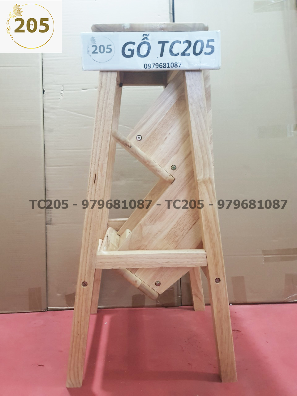 Ghế thắp hương (thắp nhang) 3 bậc - Gỗ cao su