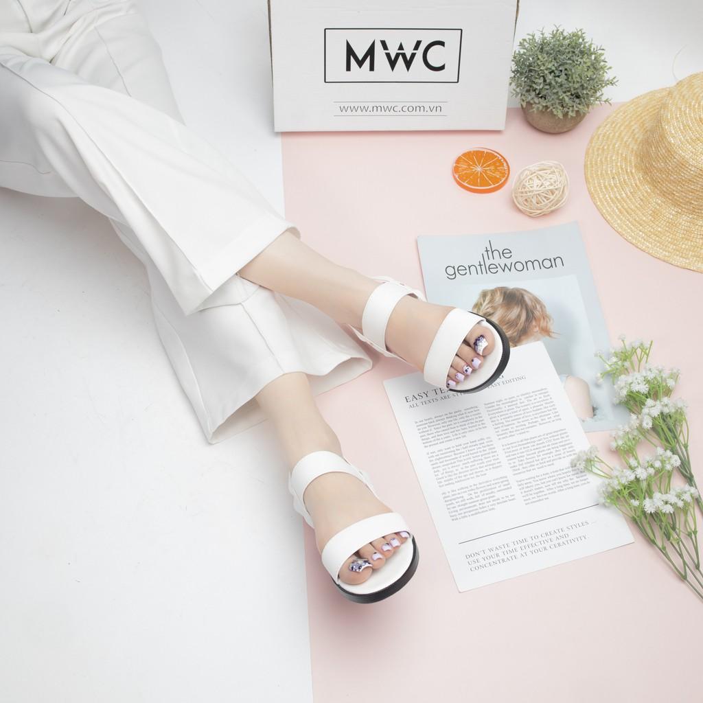 GIÀY SANDAL NỮ MWC - SANDAL 2 QUAI NGANG ĐẾ BỆT - NUSD- 2580