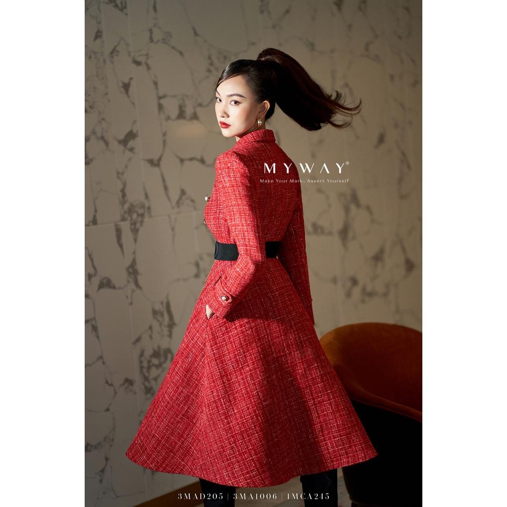 Áo Choàng Dạ Nữ MY WAY Dáng Dài Đính Cúc Cao Cấp 3MAD205