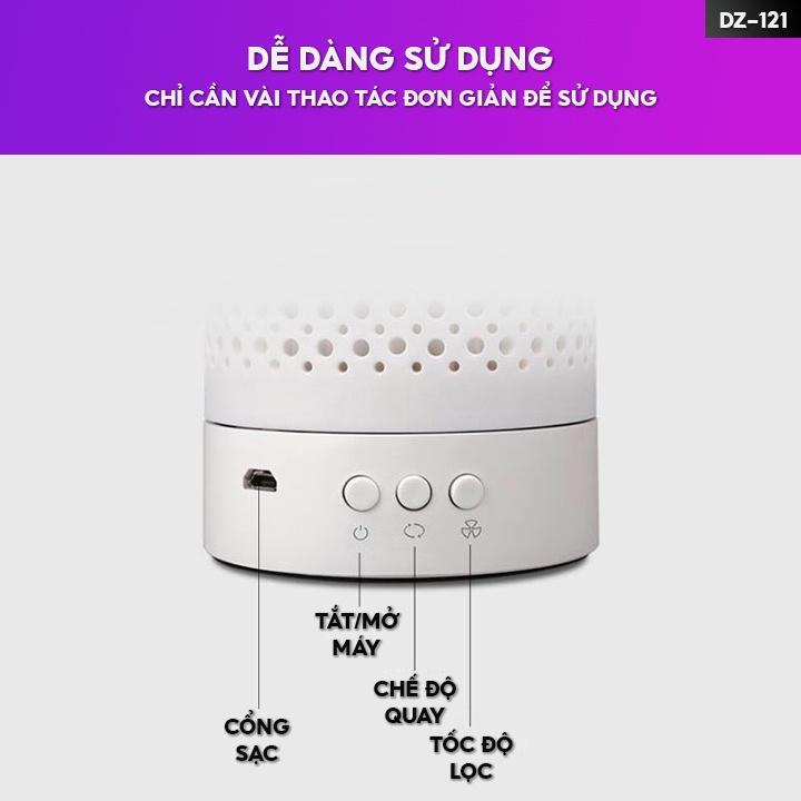 Máy Lọc Không Khí Để Bàn Mini Lọc Bụi Mịn Trong Ô Tô Hoặc Bàn Làm Việc Lượng Khí Lọc 30m3 Mỗi Giờ DZ-121