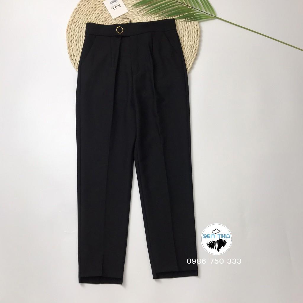 Quần Baggy Nữ Đai Tròn Đẹp, Có Cúc Bấm, Quần Công Sở Form Dáng Chuẩn, Chất Vải Cao Cấp