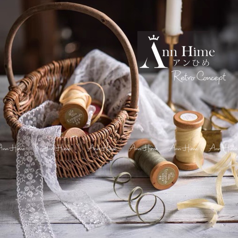 Cuộn Chỉ Gỗ Kích Thước 6cm x 3.5cm Để Decor, May Vá Tiện Lợi