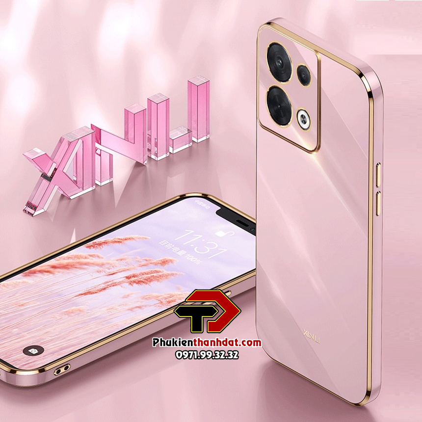Ốp lưng cho OPPO Reno8 5G silicone dẻo màu viền xi