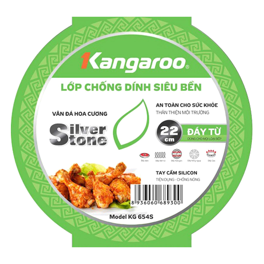 Chảo Nhôm Chống Dính Đáy Từ Kangaroo KG654S (22cm)