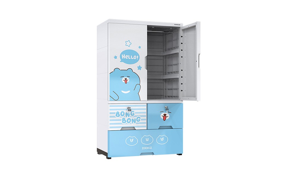 Tủ nhựa trẻ em 2 cánh Happy Kids SUNHOUSE KS-CA1177B3 - Hàng chính hãng