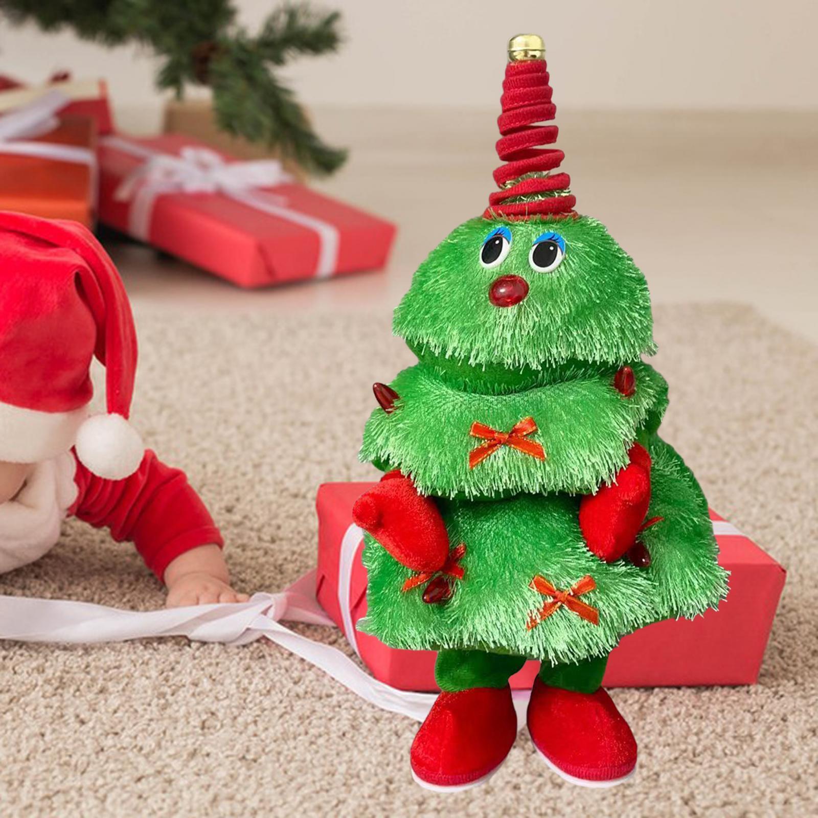 Christmas Tree Doll Singing Dancing Christmas Tree Plush Toy Dancing Musical Xmas Tree Figurine Gift Plush Toy for Ornament