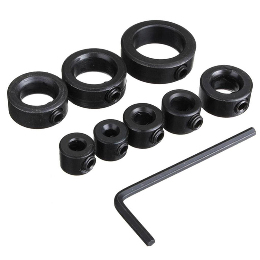 8Pcs Woodworking Spacing Ring+Hex Wrench+Flush Trim Router Bit 1" Cutter