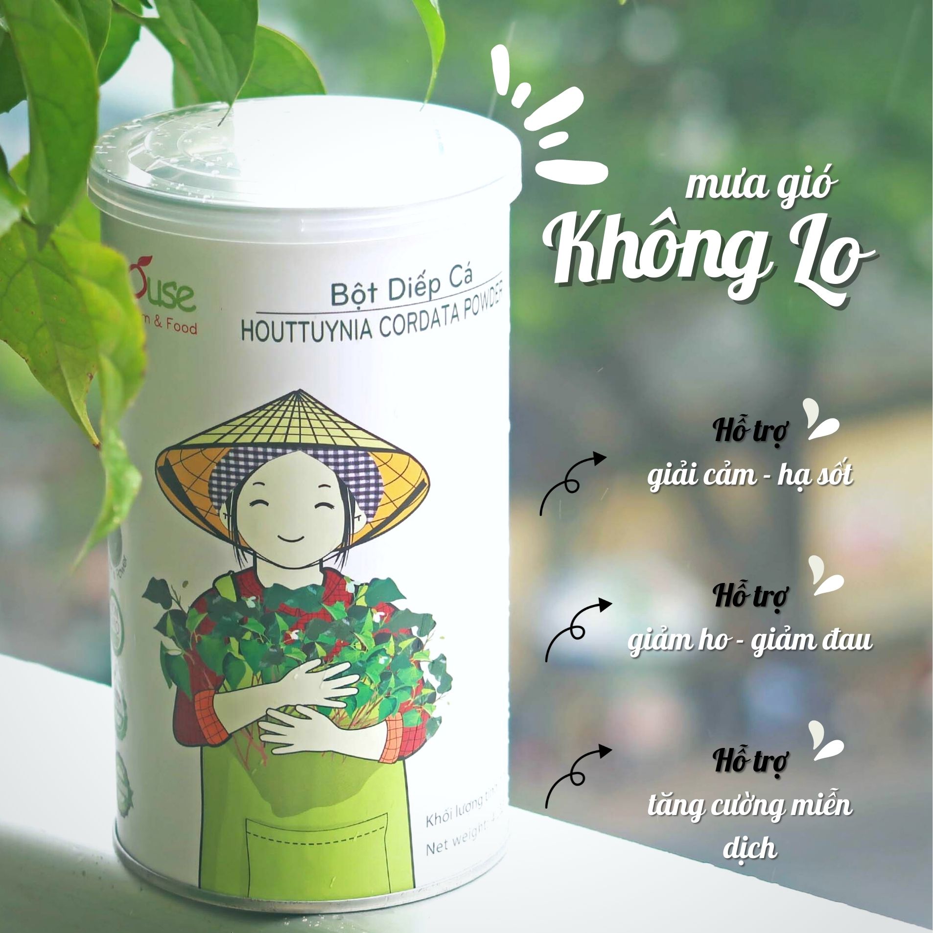 Bột Diếp Cá Sấy Lạnh Dalahouse - Nguyên Chất 100% (100% Natural Houttuynia cordata Powder)