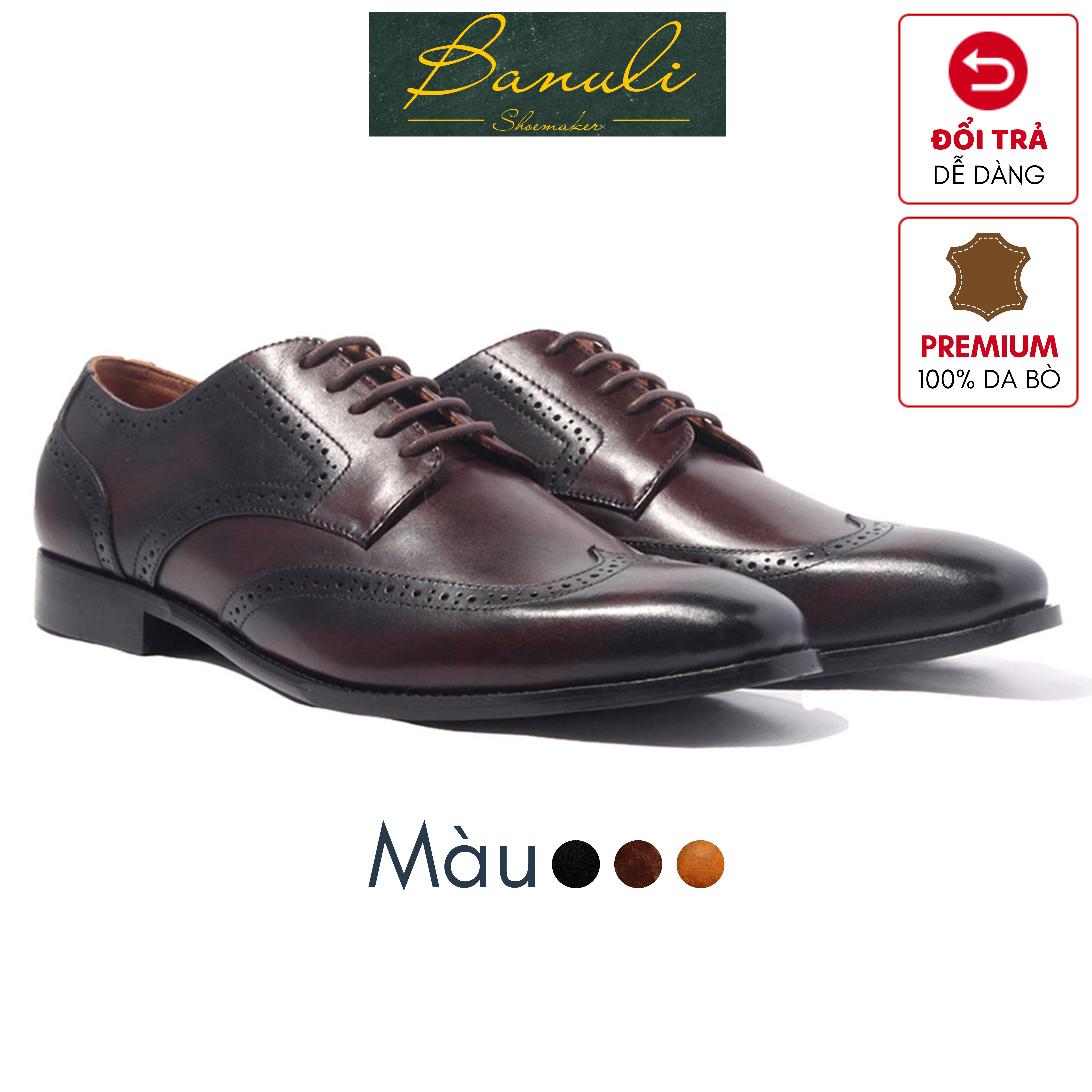 Giày Tây Công Sở Banuli Nam Brogue Derby H1WD1M1