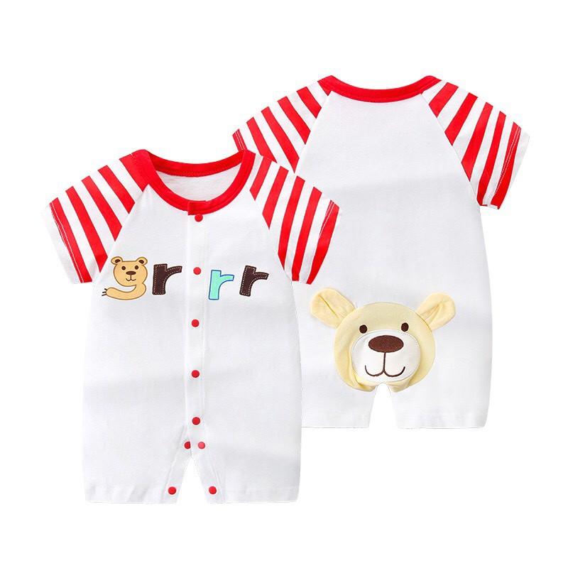 Body cộc tay bé trai, Bodysuit cotton Quảng Châu cao cấp thấm hút mồ hôi, họa tiết ngỗ nghĩnh cho bé yêu