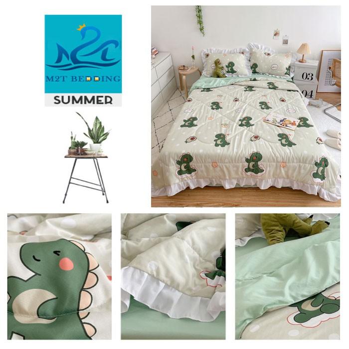 Bộ chăn ga gối Cotton Đũi Bèo M2T bedding chăn ga Hàn Quốc miễn phí bo chun drap ga giường