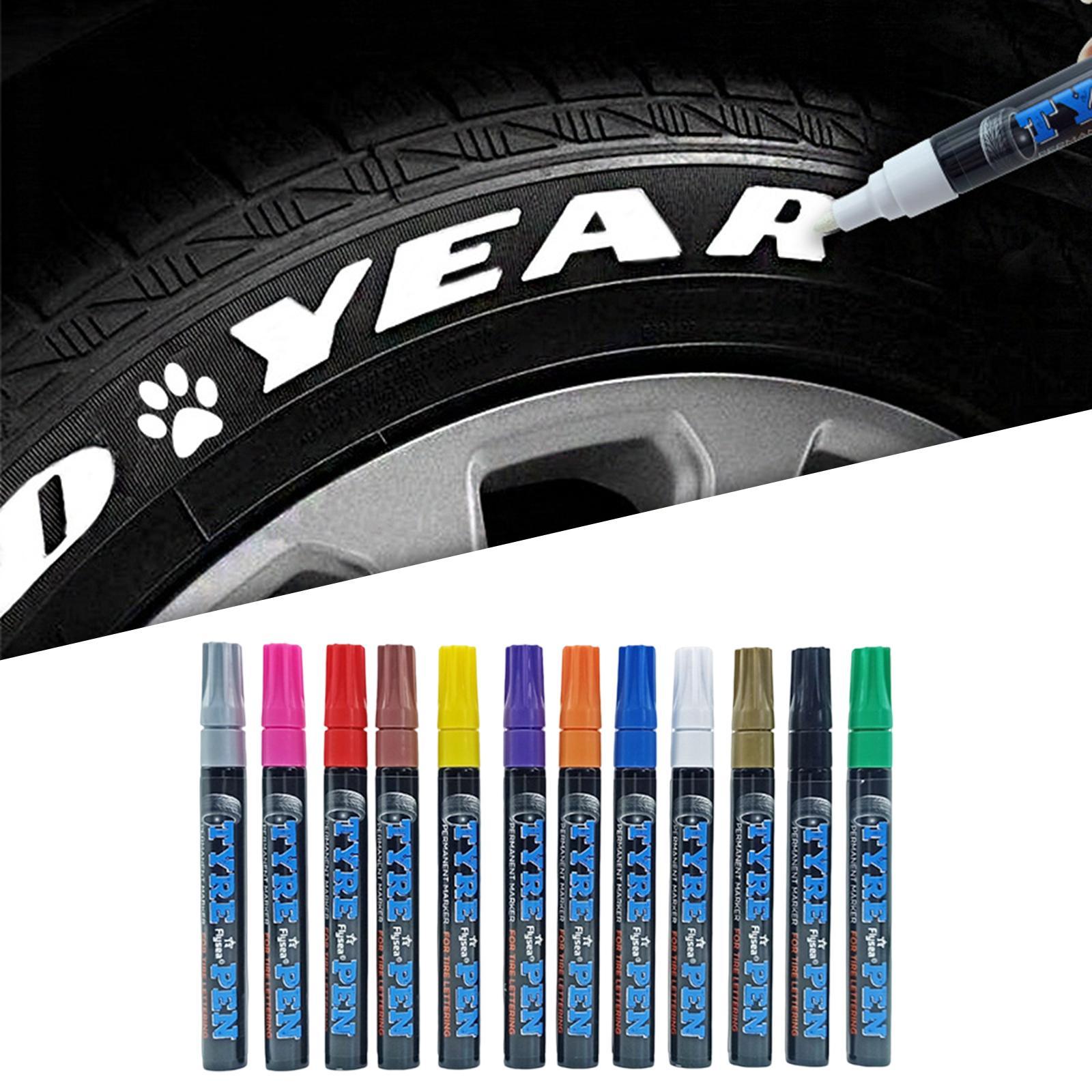 Set of 12 12 Color Waterproof Car Tyre Tire Paint Pen Quick
