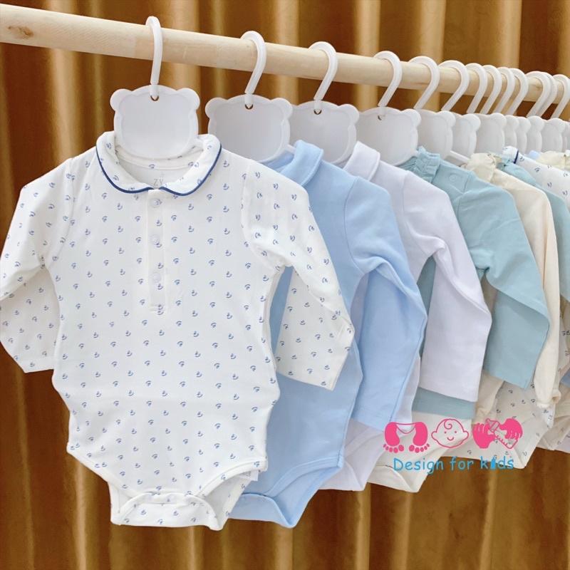 Body chip dài tay cổ bèo, cổ sen xuất dư vải ORGANIC COTTON xinh yêu cho bé gái