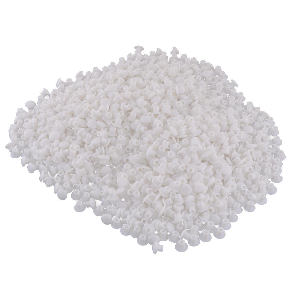 2X Set of 1000 Door Hinge Hole Cover Cabinet Plastic Screw Hole Blanking White