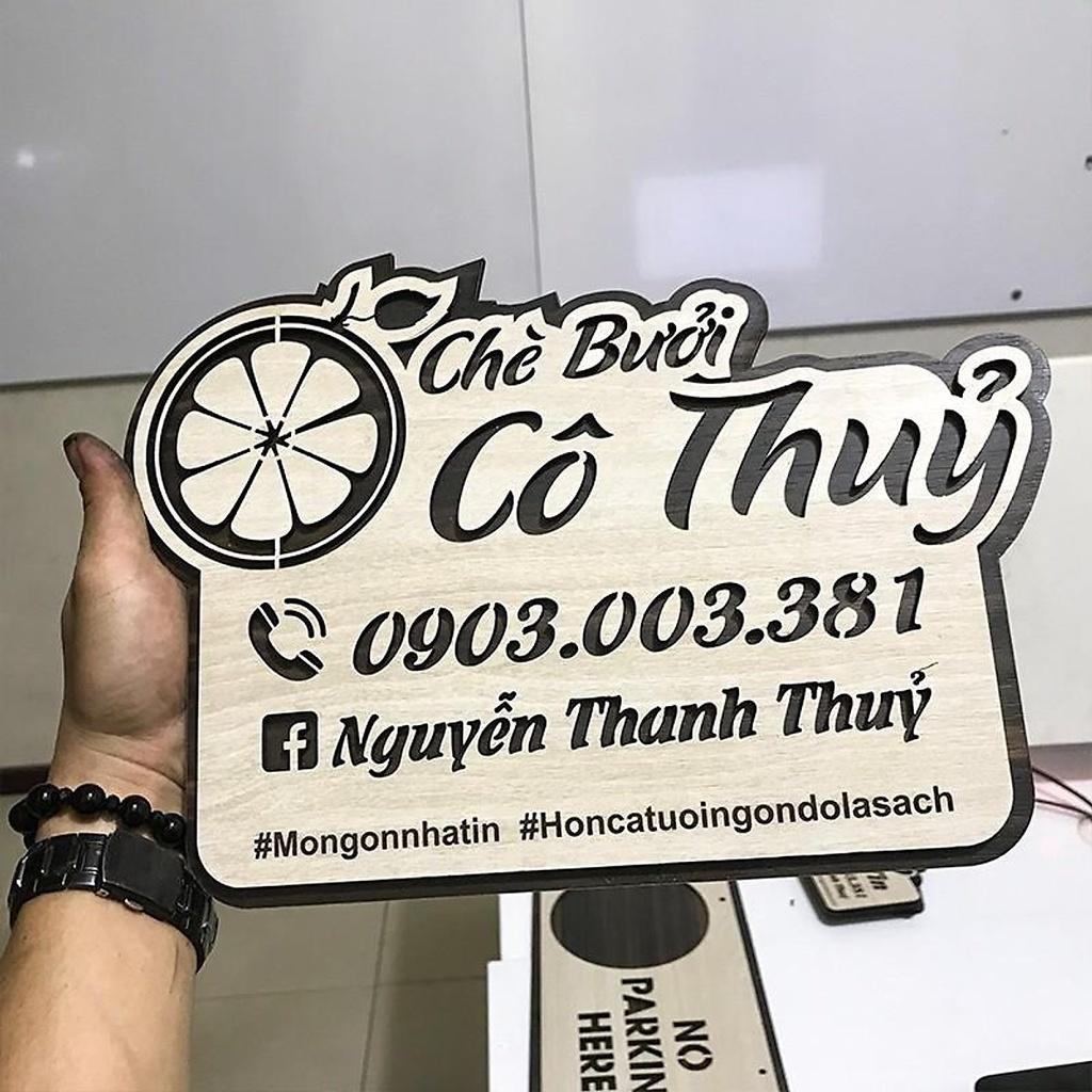 Bảng hiệu gỗ tên shop (thương hiệu) sử dụng trang trí chụp ảnh bán hàng Online