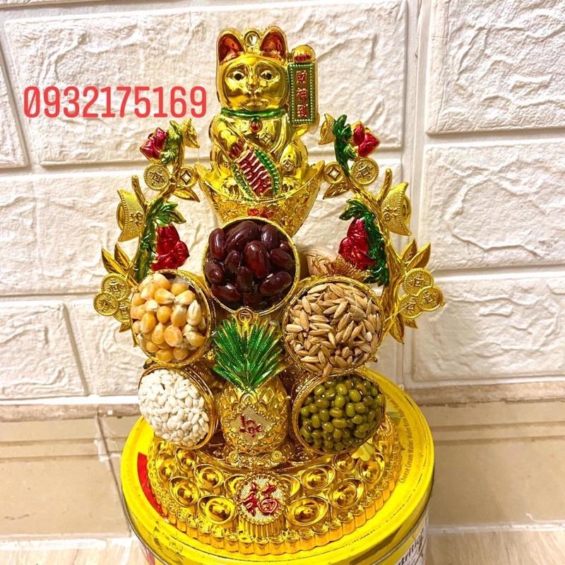Tháp tỏi ngũ đậu mèo chiêu tài nhánh đào