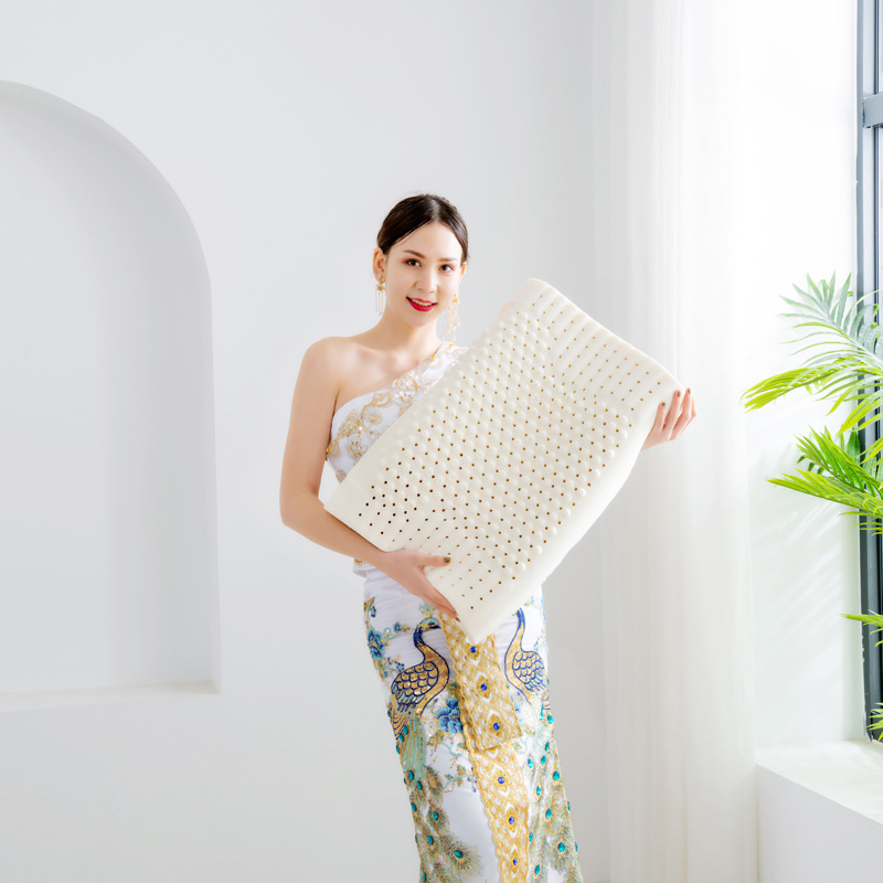 Gối Cao Su Masage Thiên Nhiên Kết Hợp Lượn Sóng Hin Home Bedding Gối Ngủ Nằm Êm Ngủ Ngon