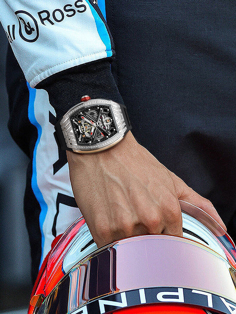 Đồng hồ nam chính hãng I&amp;W Carnival 760G-S2 Kính sapphire chống xước,Chống nước 50m,BH24 tháng,máy Automatic ( cơ) ,dây cao su chính hãng chống nước tuyệt đối,vỏ thép không gỉ bền bỉ