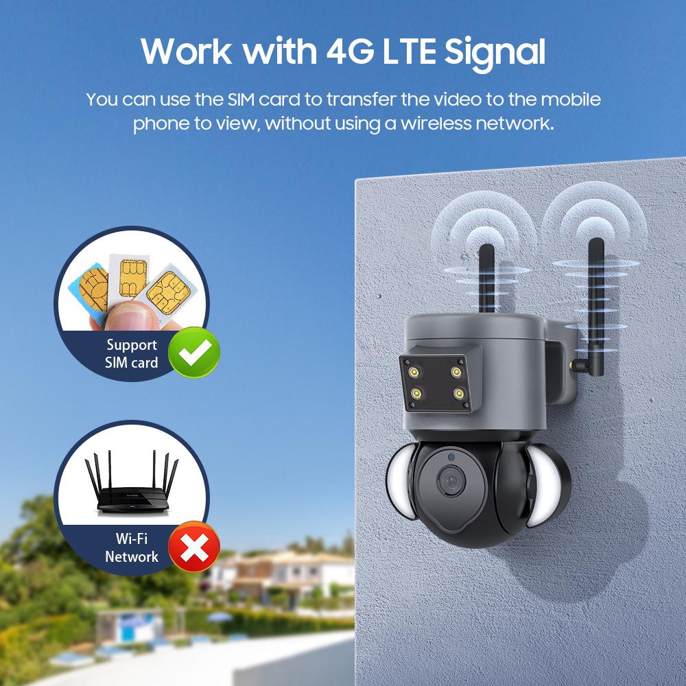 Tư Nhân Mẫu Graffiti Thông Minh 4G Camera Giám Sát Tuya Không Dây Bóng Chống Nước Máy HD Thẻ 4G Lắp Camera