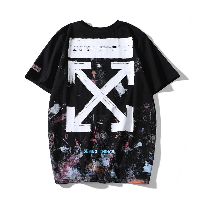 Áo thun - phông tee off white galaxy họa tiết chữ X đen loang tay lỡ form rộng unisex