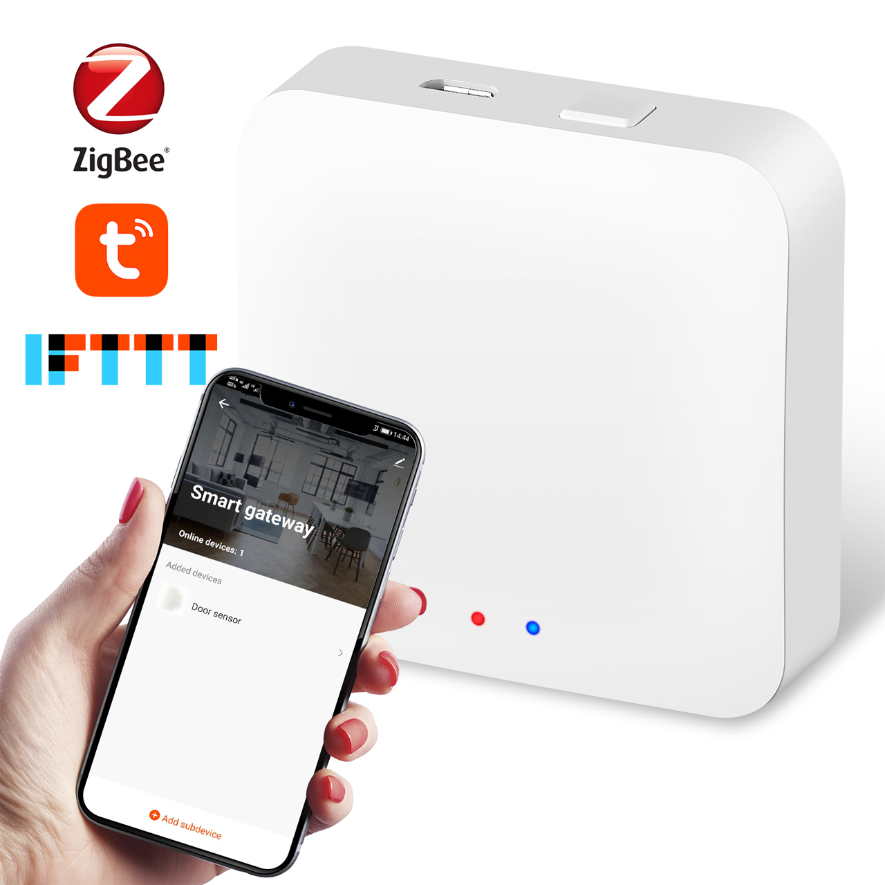 Bộ Điều Khiển Trung Tâm Zigbee Smart Gateway Cho Nhà Thông Minh kết nối Bluetooth, Wifi Thông Qua App Tuya, Smart life - Hàng Chính Hãng