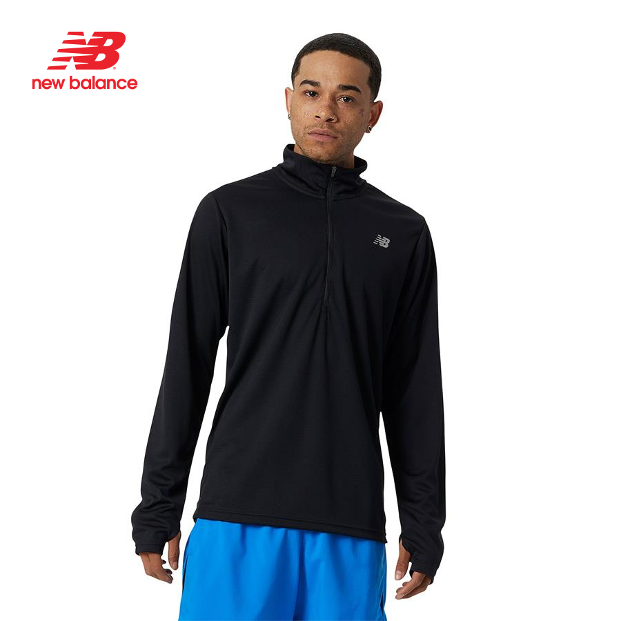 Áo thun tay dài thể thao nam New Balance RUNNING LONG SLEEVES T-SHIRT M BLACK - MT21214BK (form quốc tế)