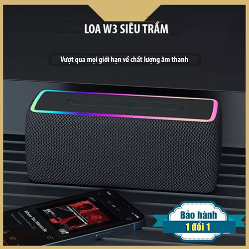 Loa Bluetooth DKB W3-Pro Bản Cao Cấp, Chống Nước IPX5, Công Suất 10W, Kết Nối Bluetooth 5.0, Âm Thanh Siêu Trầm, Tích Hợp Auto Led RGB - Hàng Chính Hãng