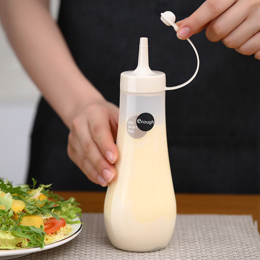 Combo Bình đựng gia vị, nước sốt, nước tương Enough 360ml màu trắng nội địa Nhật Bản