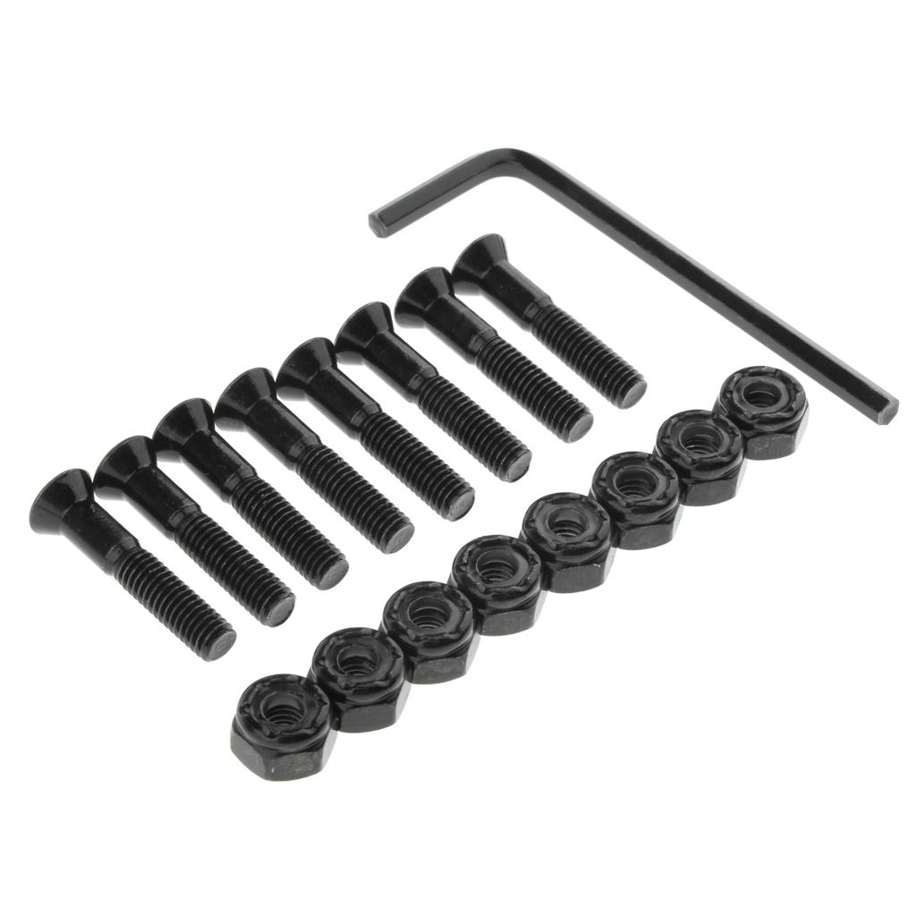 1 Set Skateboard Longboard Hardware with with L wrench 8 Black