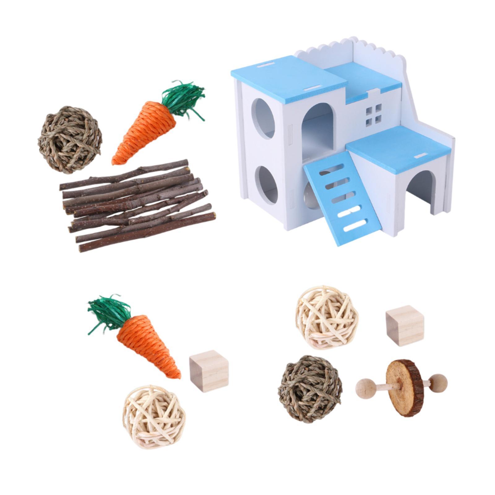 Hamster Chew Toys Wood Branches Small Pet Molar Toys for Parrot Hamster Mice