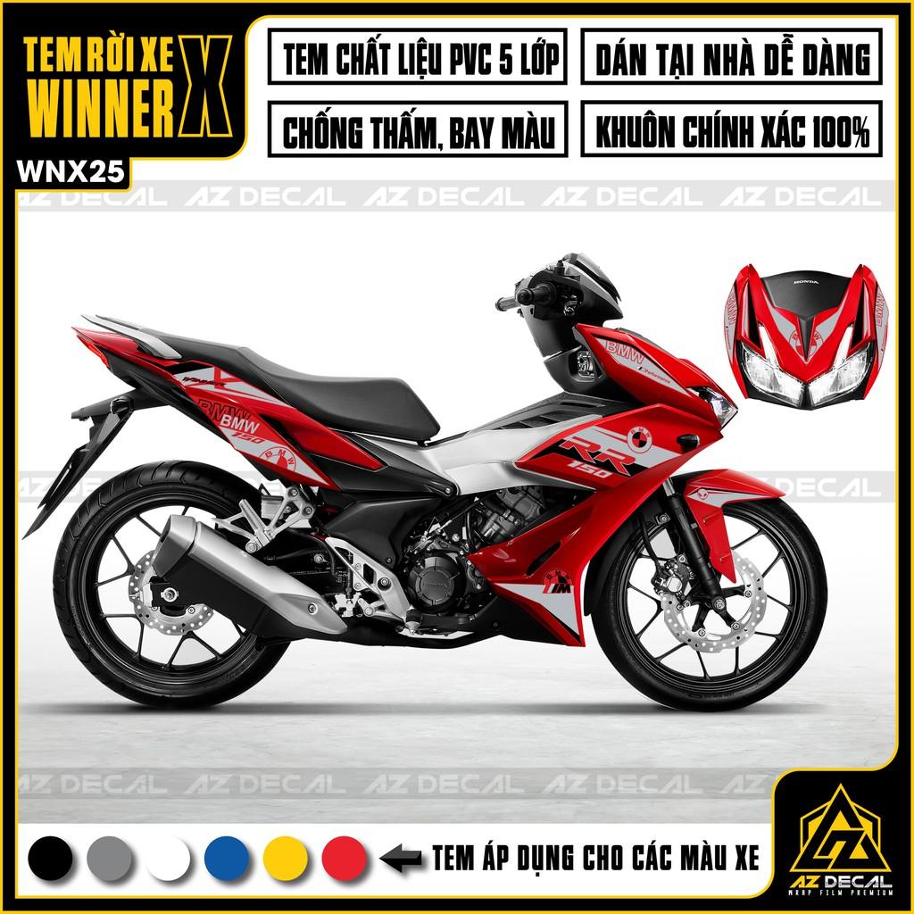 Tem Rời Xe Winner X Mẫu BMW RR | WNX25 | Decal Chế Xe Máy Chống Nước, Chống Bay Màu, Cắt CNC Khuôn Sẵn