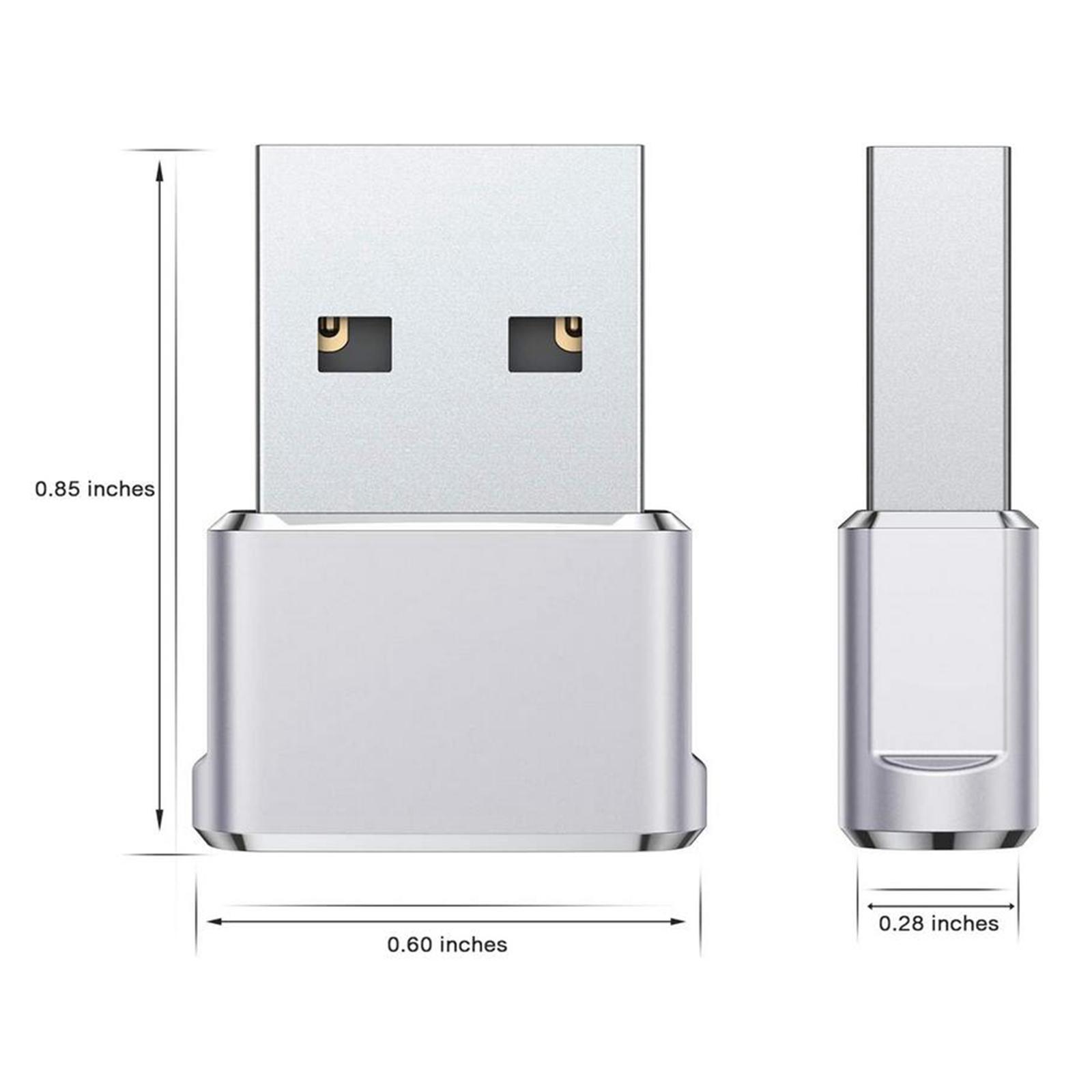 3 Pieces Type-.1 to USB 2.0 Adapter Plug Transfer Female to Male for Laptop