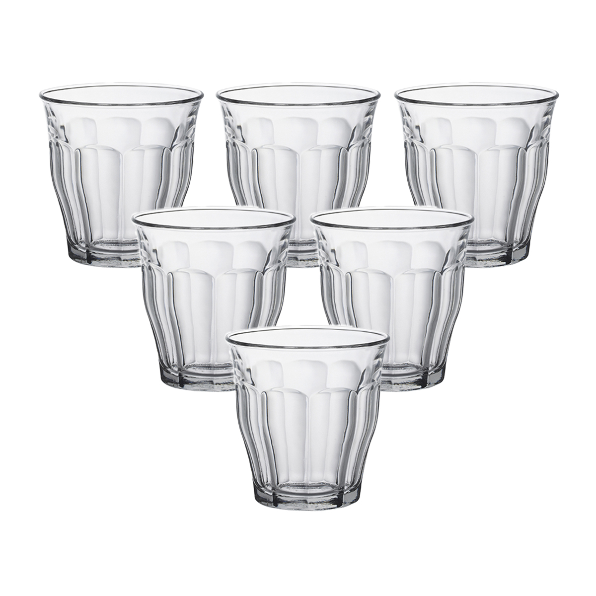 Bộ 6 ly D1026A Duralex - Picardie trắng Clear 220ml Thủy tinh cường lực cao cấp Pháp