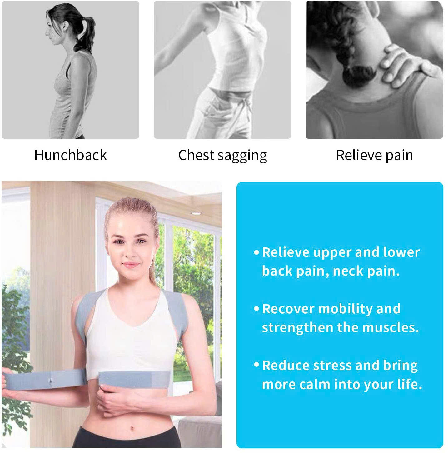 Đai Chống Lưng Gù DCG5 Nam - Nữ , Đai hỗ trợ chỉnh sửa tư thế lưng gù cong vẹo cột sống, cải thiện tư thế