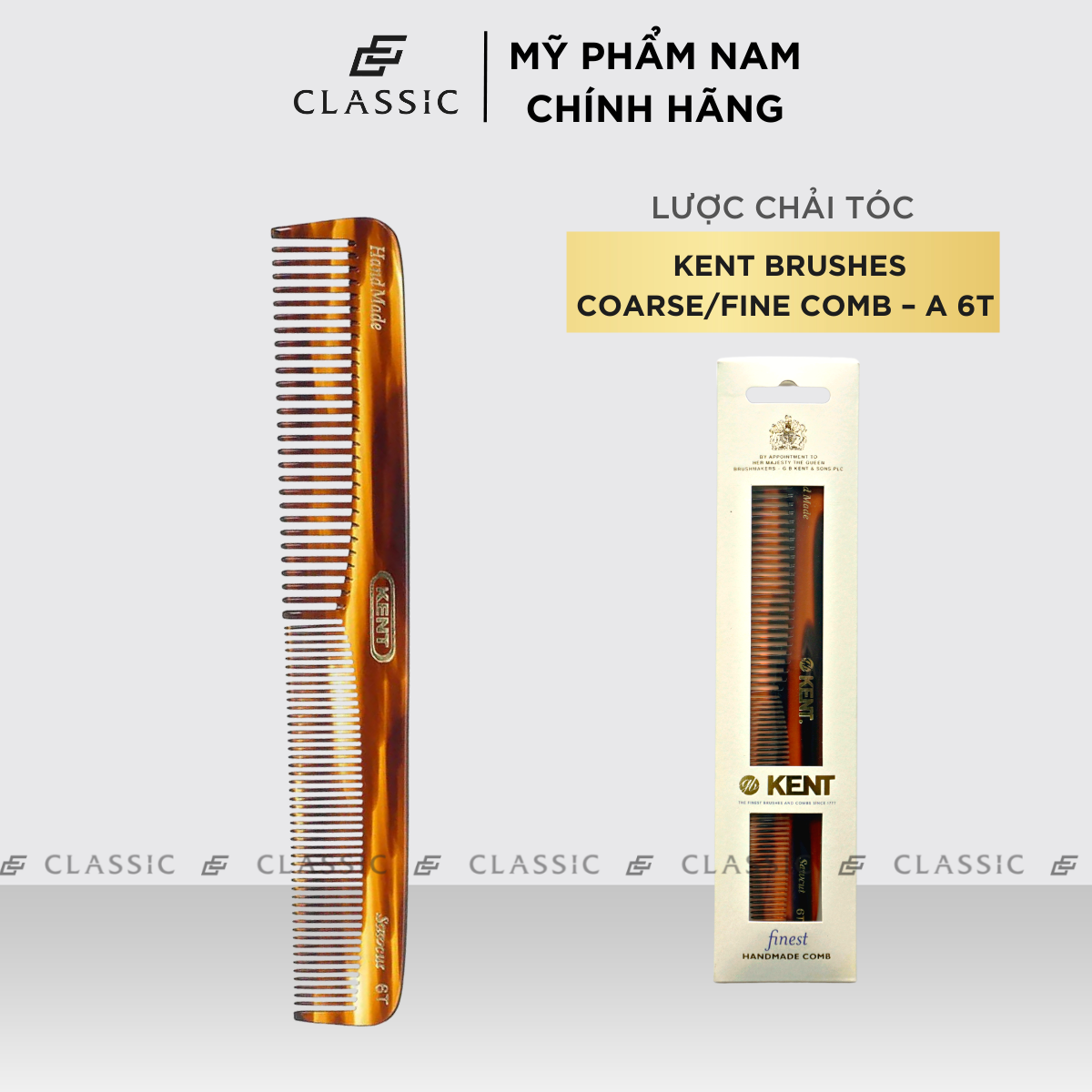 Lược chải tóc Kent Brushes Coarse/Fine Comb – A 6T