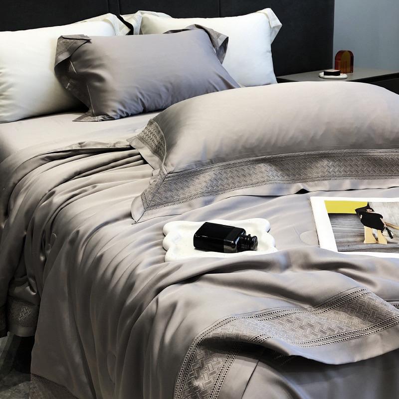 Bộ Chăn Hè Kèm Ga Gối Tencel Cao Cấp Viền Ren