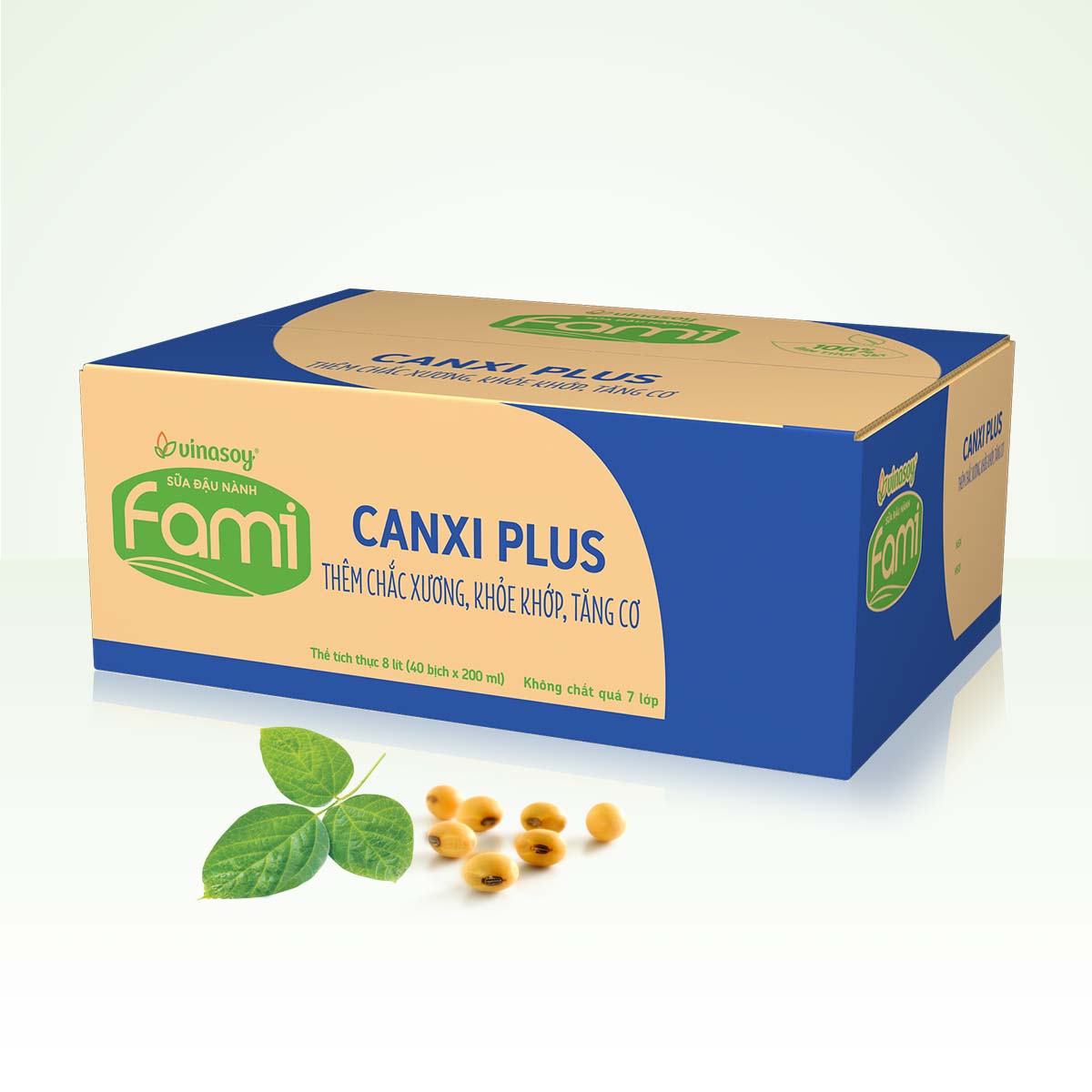 Thùng sữa đậu nành Fami Canxi Plus  bịch (200ml x 40 bịch)