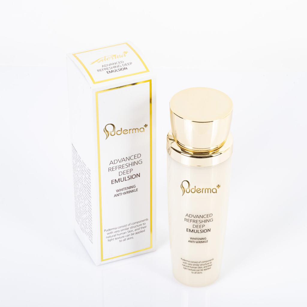 Sữa Dưỡng PUDERMA ADVANCED REFRESHING DEEP EMULSION: Trắng da, chống lão hóa, giảm mụn, thâm, sạm.