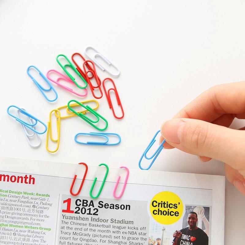 Stationery, Paper Clip, Silver / multicolor, 33mm / 55mm size【lyfs