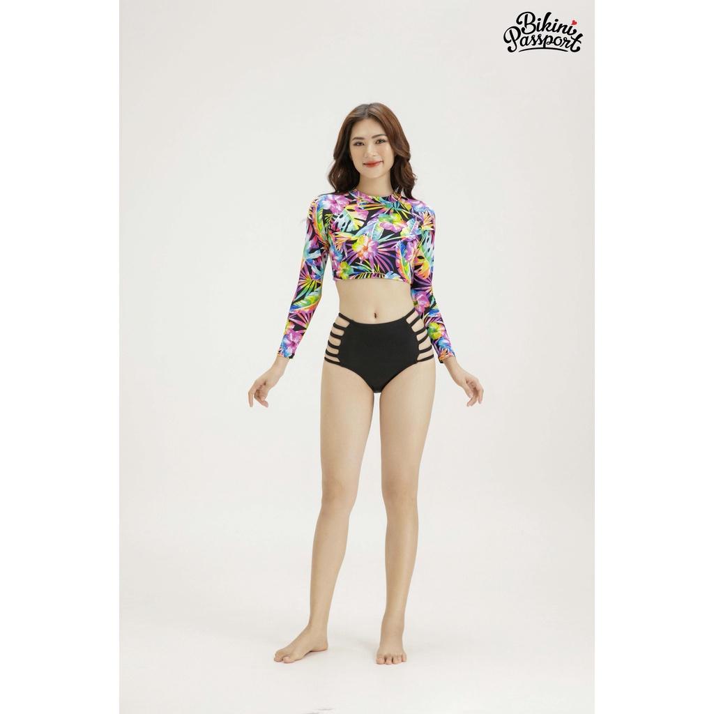 Áo bơi Nữ BIKINI PASSPORT kiểu dáng tay dài Basic - màu Hoạ tiết - BS202_HOT