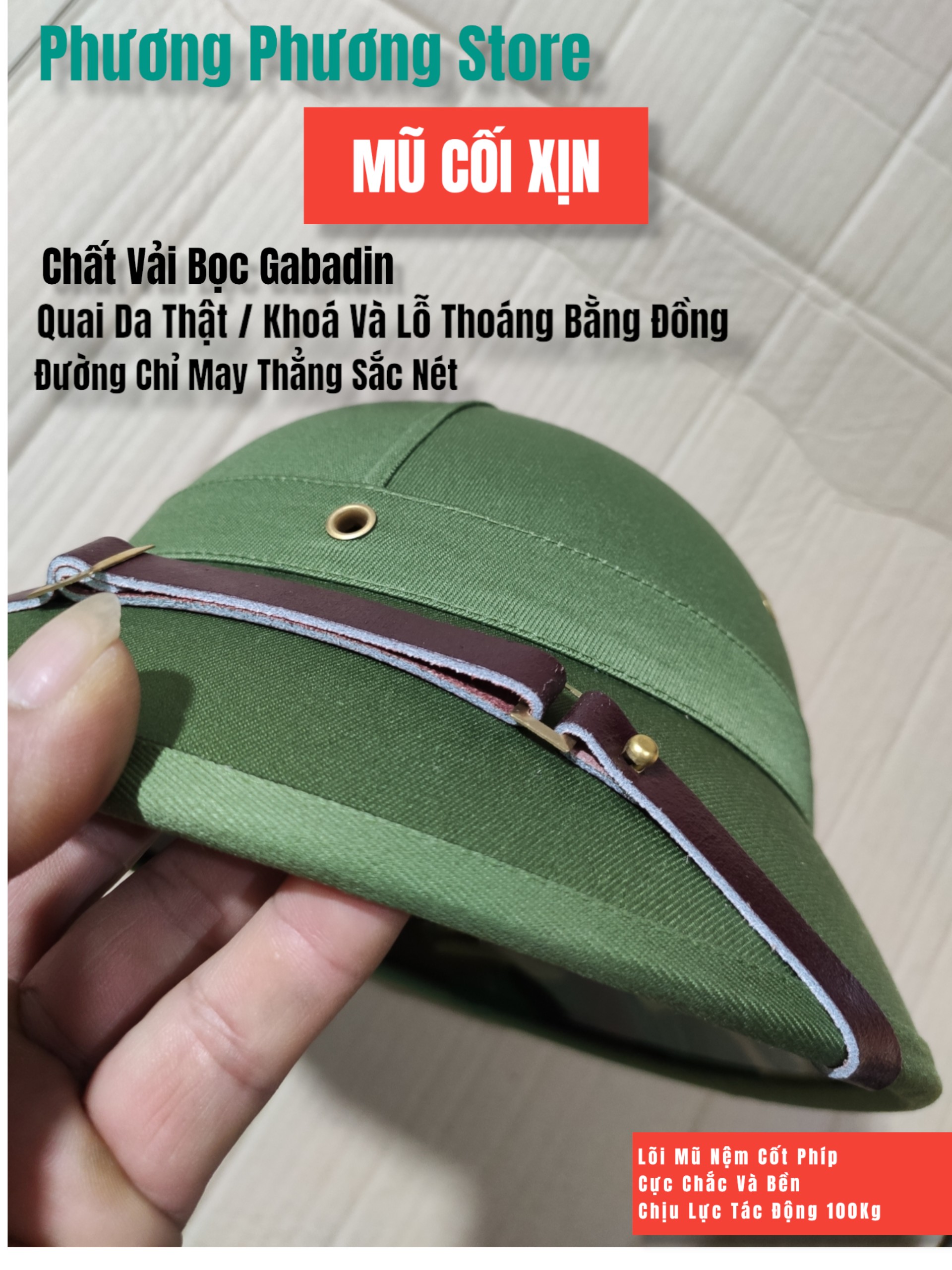 Mũ Cối Tàu Siêu Bền Mũ cối ARMY K82 Chất Vảii Bọc Mũ Gabadin Lòng Cốt Phíp Giàn Gi Xanh - 100kg Đứng Ngồi Lên Mũ Thoải Mái - Cách nhiệt, cách nước