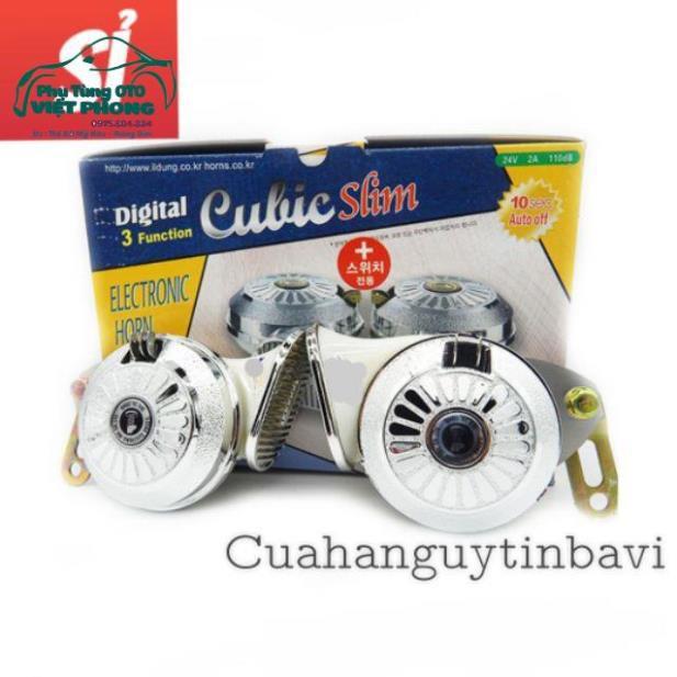 Còi ngân hàn quốc 3 tiếng CULIC SLIM 12V/24V chuẩn hãng CUBIC