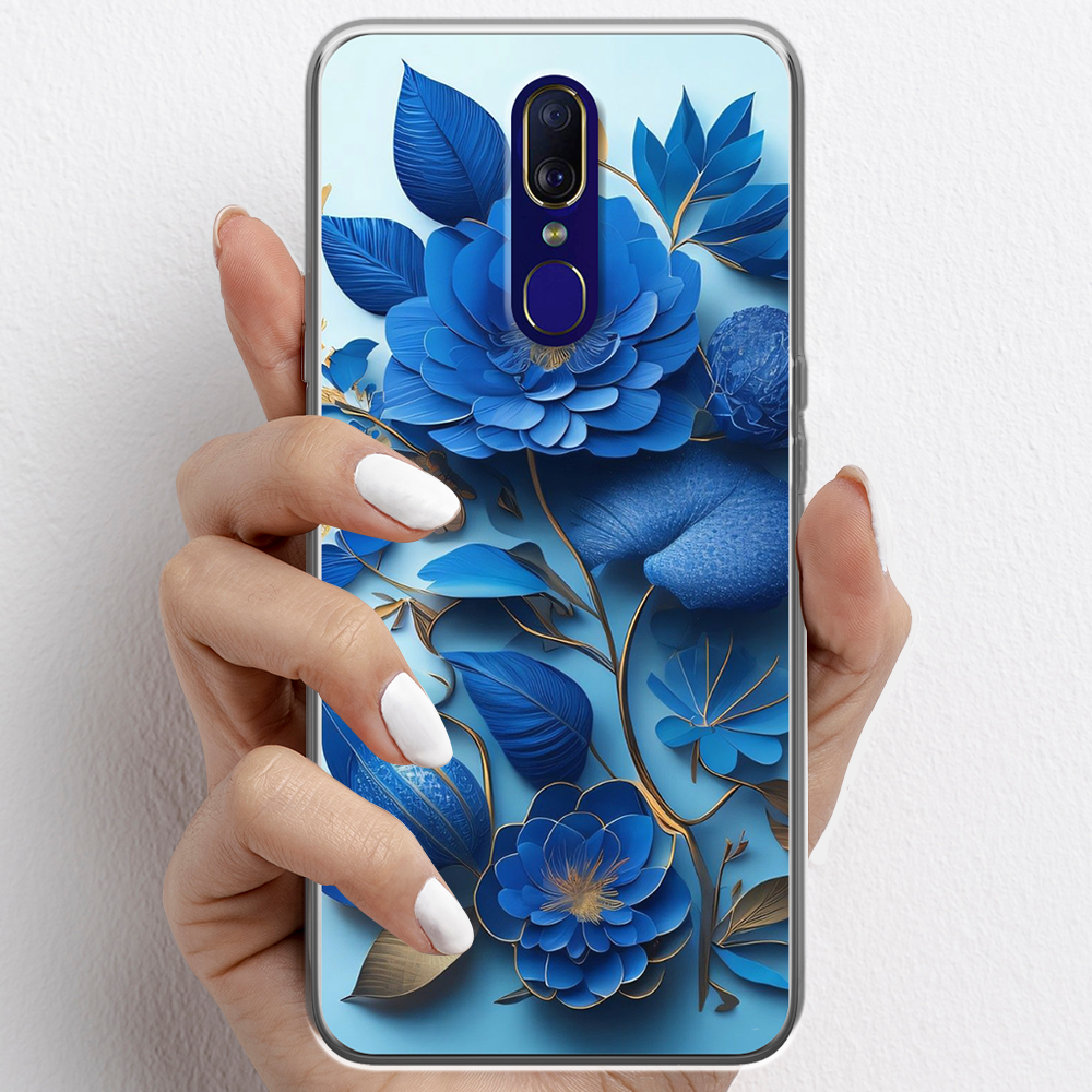 Ốp lưng cho Oppo F11, Oppo F11 Pro nhựa TPU mẫu Hoa xanh dương